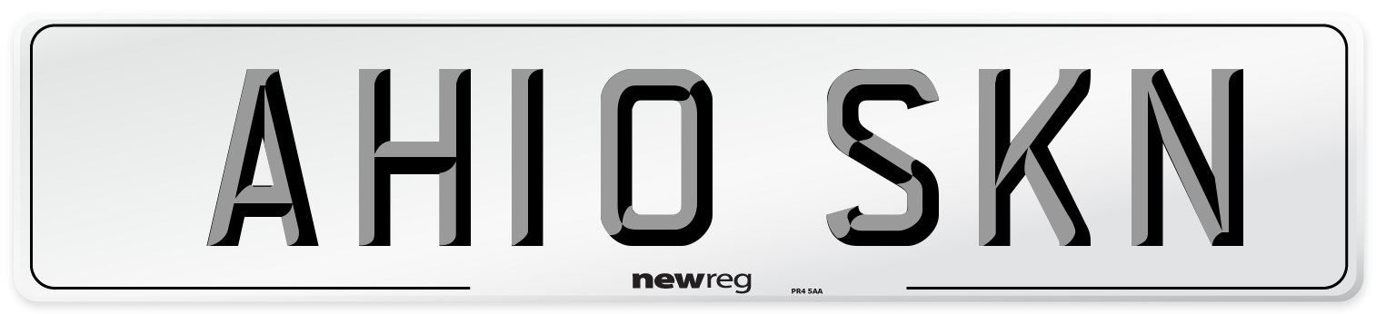 AH10 SKN Number Plate from New Reg